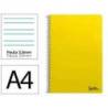 CUADERNO ESPIRAL LIDERPAPEL DIN A4 SMART TAPA BLANDA 80H 75GR PAUTA 3,5MM CON MARGEN COLOR AMARILLO