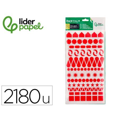 GOMETS LIDERPAPEL FIGURAS SURTIDAS BOLSA DE 20 HOJAS CIRCULOS TRIANGULOS ESTRELLAS CUADRADOS COLORES SURTIDOS