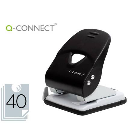 TALADRADOR Q-CONNECT KF14221 2 TALADROS COLOR NEGRO ABERTURA 3,5 MM CAPACIDAD 40 HOJAS
