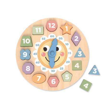 JUEGO INFANTIL IMAGINOVO MADERA RELOJ +3 AÑOS 13 PIEZAS 29X29X3,5CM