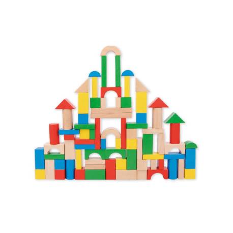JUEGO INFANTIL IMAGINOVO MADERA CONSTRUCCION DE BLOQUES +12 MESES 100 PIEZAS 29X29X3,5CM