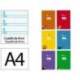 LIBRETA LIDERPAPEL PAUTAGUIA TAPA CARTONCILLO 32H DIN A4 75GR CUADRICULADO PAUTADO 4MM CON MARGEN 6 COLORES SURTIDOS