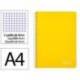CUADERNO ESPIRAL LIDERPAPEL DIN A4 WITTY TAPA DURA 80H 90GR CUADRO 4MM CON MARGEN COLOR AMARILLO