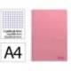 CUADERNO ESPIRAL LIDERPAPEL DIN A4 SMART TAPA BLANDA 80H 75GR CUADRO 4MM CON MARGEN COLOR ROSA