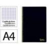 CUADERNO ESPIRAL LIDERPAPEL DIN A4 SMART TAPA BLANDA 80H 75GR CUADRO 4MM CON MARGEN COLOR NEGRO