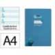 CUADERNO ESPIRAL LIDERPAPEL DIN A4 PAUTAGUIA TAPA DURA 80H 90 GR CUADRO PAUTADO 4MM COLOR AZUL