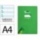 CUADERNO ESPIRAL LIDERPAPEL DI N A4 PAUTAGUIA TAPA BLANDA 80H 75 GR CUADRO PAUTADO 4MM COLOR VERDE