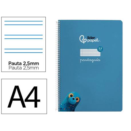 CUADERNO ESPIRAL LIDERPAPEL DI N A4 PAUTAGUIA TAPA BLANDA 80H 75 GR CUADRO PAUTADO 2,5MM COLOR AZUL
