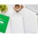 CUADERNO ESPIRAL LIDERPAPEL DI N A5 PAUTAGUIA TAPA DURA 80H 90 GR CUADRO PAUTADO 3MM COLOR VERDE