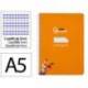 CUADERNO ESPIRAL LIDERPAPEL DI N A5 PAUTAGUIA TAPA DURA 80H 90 GR CUADRO PAUTADO 3MM COLOR NARANJA