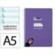 CUADERNO ESPIRAL LIDERPAPEL DI N A5 PAUTAGUIA TAPA BLANDA 40H 75 GR CUADRO PAUTADO 4MM COLOR LILA