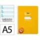 CUADERNO ESPIRAL LIDERPAPEL DI N A5 PAUTAGUIA TAPA BLANDA 40H 75 GR CUADRO PAUTADO 4MM COLOR AMARILLO