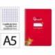 CUADERNO ESPIRAL LIDERPAPEL DI N A5 PAUTAGUIA TAPA BLANDA 40H 75 GR CUADRO PAUTADO 3MM COLOR ROJO