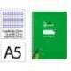CUADERNO ESPIRAL LIDERPAPEL DI N A5 PAUTAGUIA TAPA BLANDA 40H 75 GR CUADRO PAUTADO 2,5MM COLOR VERDE