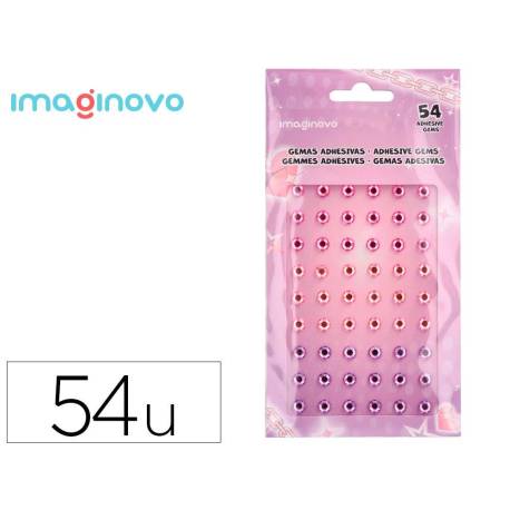PEGATINAS IMAGINOVO GEMAS ROSAS Y MORADAS BRILLANTES CON RELIEVE PARA TODAS SUPERFICIES 190X105 MM EN