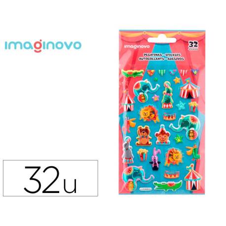 PEGATINAS IMAGINOVO KIDS CIRCO GOMA EVA 190X 05 MM EN BLISTER