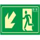 Señal marca Syssa salida emergencia izquierda escaleras
