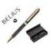 BOLIGRAFO BELIUS WILD WEST ALUMINIO COLOR NEGRO DORADO TINTA COLOR AZUL CAJA DE DISEÑO