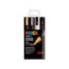 ROTULADOR UNI POSCA PC-5M/4C MARCADOR DE PINTURA PUNTA CONICA 1,8-2,5 MM GSWB ESTUCHE DE 4 UNIDADES