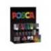 ROTULADOR UNI-BALL POSCA PC5M PINTURA BASE AL AGUA 1,8-2,5 MM EXPOSITOR 36 UNIDADES COLORES SURTIDOS