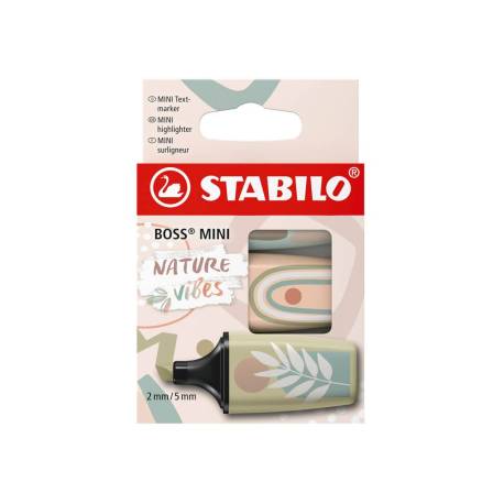 ROTULADOR STABILO BOSS MINI NATUREVIBES ESTUCHE DE 3 UNIDADES COLORES SURTIDOS