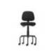 Taburete con ruedas y respaldo rocada para mesa de dibujo negro regulable en altura hasta 725 mm tela ignifuga