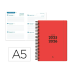 AGENDA ESCOLAR LIDERPAPEL 25-26 ESPIRAL BASIC ROJO SEMANA VISTA A5 BILINGÜE PAPEL FSC 70 GR