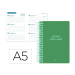 AGENDA ESCOLAR LIDERPAPEL 25-26 ESPIRAL CLASSIC VERDE SEMANA VISTA A5 BILINGÜE PAPEL FSC 70 GR