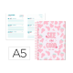 AGENDA ESCOLAR LIDERPAPEL 25-26 ESPIRAL PETITE FRESAS SEMANA VISTA A5 BILINGÜE PAPEL FSC 80 GR