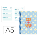 AGENDA ESCOLAR LIDERPAPEL 25-26 ESPIRAL PETITE FLORES SEMANA VISTA A5 BILINGÜE PAPEL FSC 80 GR