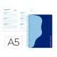 AGENDA ESCOLAR LIDERPAPEL 25-26 ESPIRAL WAVES AZUL OSCU RO SEMANA VISTA A5 BILINGÜE PAPEL FSC 80 GR
