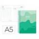 AGENDA ESCOLAR LIDERPAPEL 25-26 ESPIRAL MELTING VERDE DIA PAGINA A5 BILINGÜE PAPEL FSC 80 GR