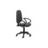 SILLA ROCADA DE OFICINA BRAZOS FIJOS BASE NYLON RESPALDO Y ASIENTO TELA IGNIFUGA GRIS