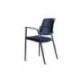 SILLA ROCADA CONFIDENTE BRAZOS FIJOS ESTRUCTURA METALICA ASIENTO TELA IGNIFUGA AZUL RESPALDO MALLA