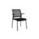 SILLA ROCADA CONFIDENTE BRAZOS FIJOS ESTRUCTURA METALICA ASIENTO TELA IGNIFUGA NEGRO RESPALDO MALLA
