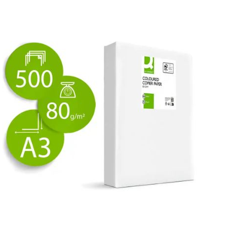 PAPEL COLOR Q-CONNECT DIN A3 80GR CELESTE PAQUETE DE 500 HOJAS