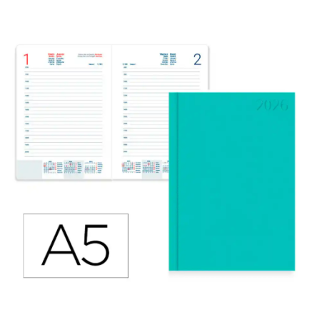AGENDA ENCUADERNADA LIDERPAPEL CORFU 150X210 MM 2026 DIA PAGINA NEW COLOR PAPEL 60 GR