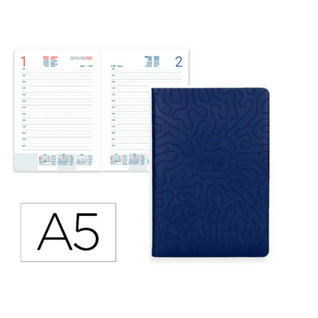 AGENDA ENCUADERNADA LIDERPAPEL LIPSI A5 2026 DIA PAGINA DESIGN 2 PAPEL 70 GR