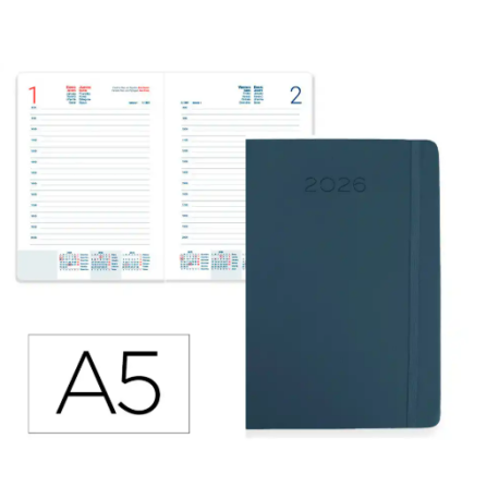 AGENDA ENCUADERNADA LIDERPAPEL MYKONOS 150X210 MM 2026 DIA PAGINA DESIGN 5 PAPEL 70 GR