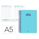 AGENDA ESPIRAL LIDERPAPEL CLASSIC A5 2026 SEMANA VISTA AZUL CLARO PAPEL 70 GR FSC