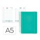AGENDA ESPIRAL LIDERPAPEL NEON A5 2026 DIA PAGINA MENTA PAPEL 70 GR FSC