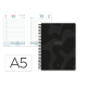 AGENDA ESPIRAL LIDERPAPEL SYROS 150X210 MM 2026 DIA PAGINA NEGRO PAPEL 60 GR FSC