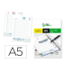 RECAMBIO AGENDA ANILLAS LIDERPAPEL 148X205 MM DIN A5 2026 DIA PAGINA PAPEL 70 GR