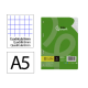 RECAMBIO LIDERPAPEL DIN A5 100 HOJAS 75 GR CUADRO 8MM CON MARGEN 6 TALADROS