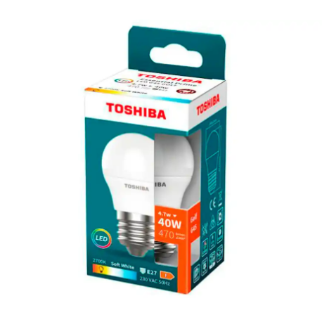 BOMBILLA LED TOSHIBA ESSENTIAL G45 E27 4.7W LUZ CALIDA 2700K