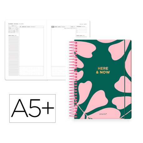AGENDA ESPIRAL ANTARTIK HERE AND NOW A5+ 2026 DÍA PÁGINA VERDE PAPEL 80G FSC