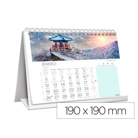 CALENDARIO ESPIRAL TRIANGULAR LIDERPAPEL DE SOBREMESA IMAGENES CIUDADES 2026 19X19 CM PAPEL 128 GR CON PEGATINAS