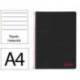 CUADERNO ESPIRAL LIDERPAPEL A4 WONDER TAPA PLASTICO 80H 90GR RAYADO HORIZONTAL CON MARGEN COLOR NEGRO
