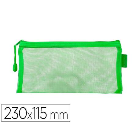 BOLSA ZIPPER BAG LIDERPAPEL POLIESTER TRANSPIRABLE MULTIUSOS TICKET 230X115 MM VERDE PASTEL