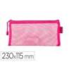 BOLSA ZIPPER BAG LIDERPAPEL POLIESTER TRANSPIRABLE MULTIUSOS TICKET 230X115 MM ROSA